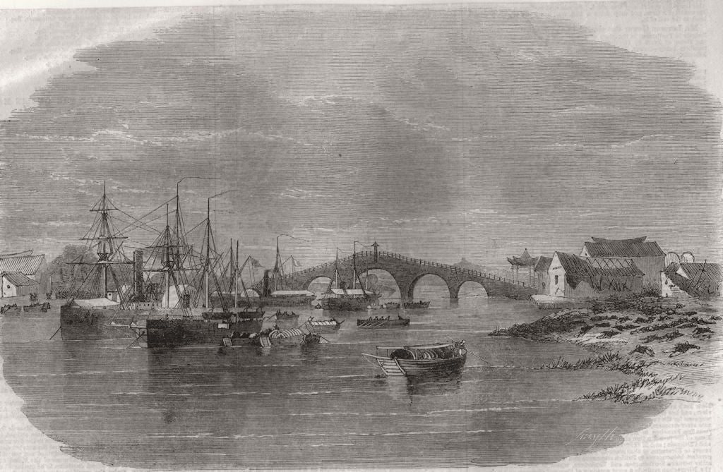 CHINA. Nien Rebellion. Civil War. British expedition at Fangchow bridge 1863